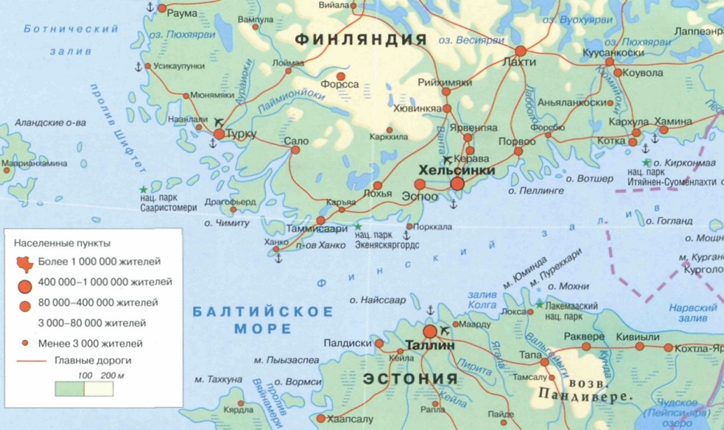 карта финского залива