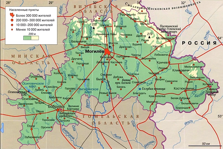 карта могилевской области