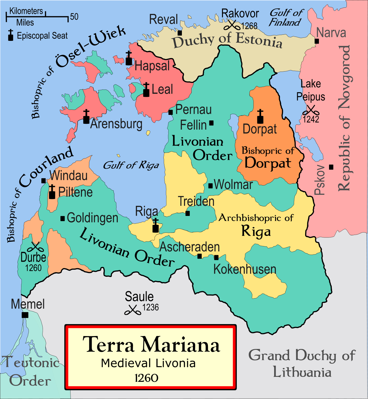 карта Ливонии