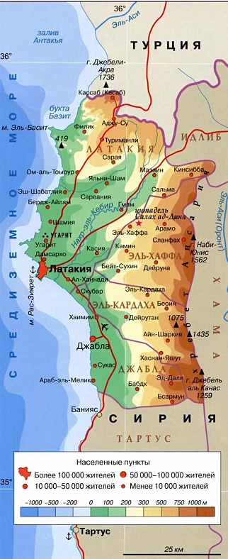 карта Латакии