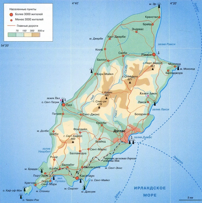 карта острова мэн